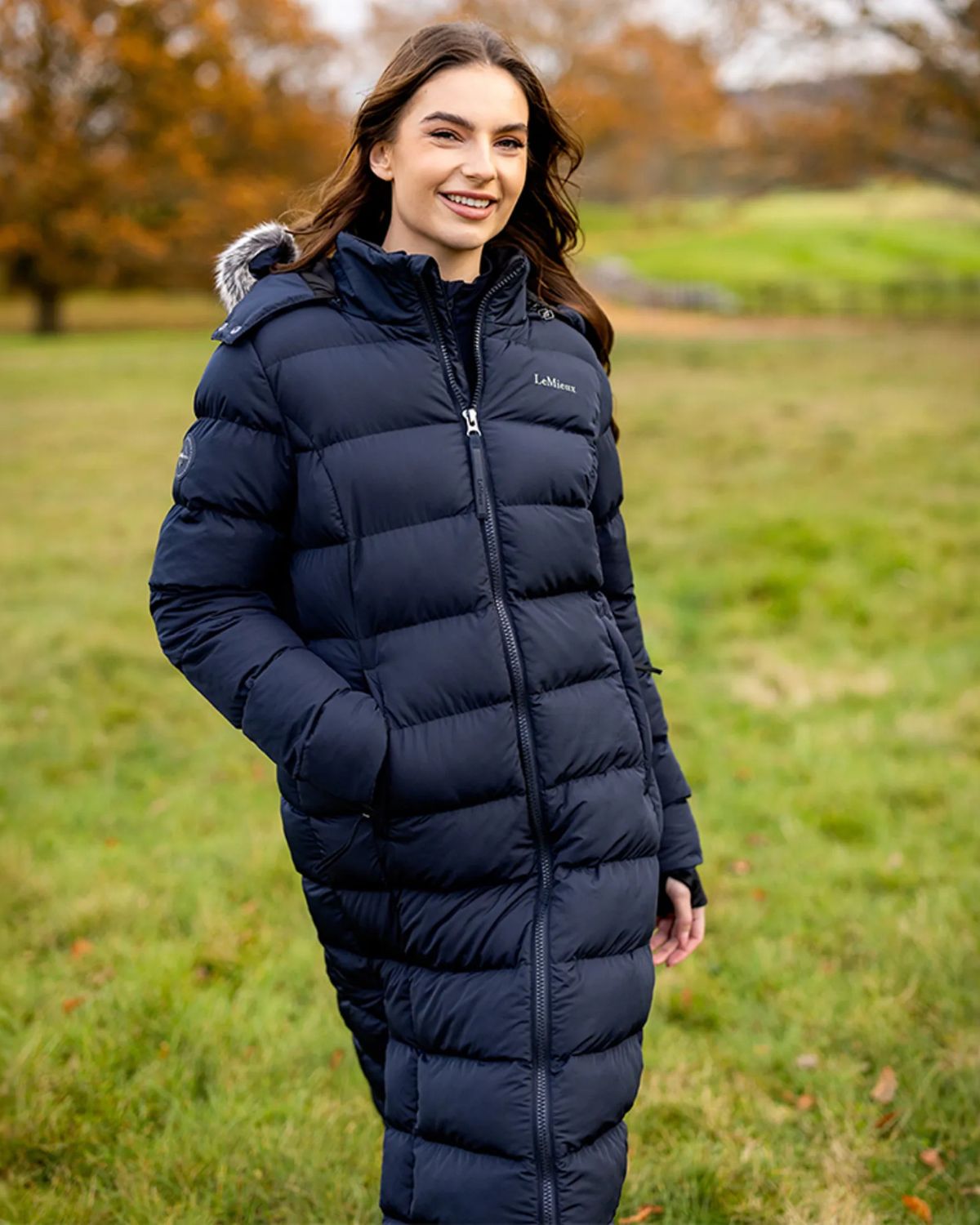 LeMieux Harper Longline Puffer Coat Navy | Women's Winter Jacket | Warm & Stylish Outerwear