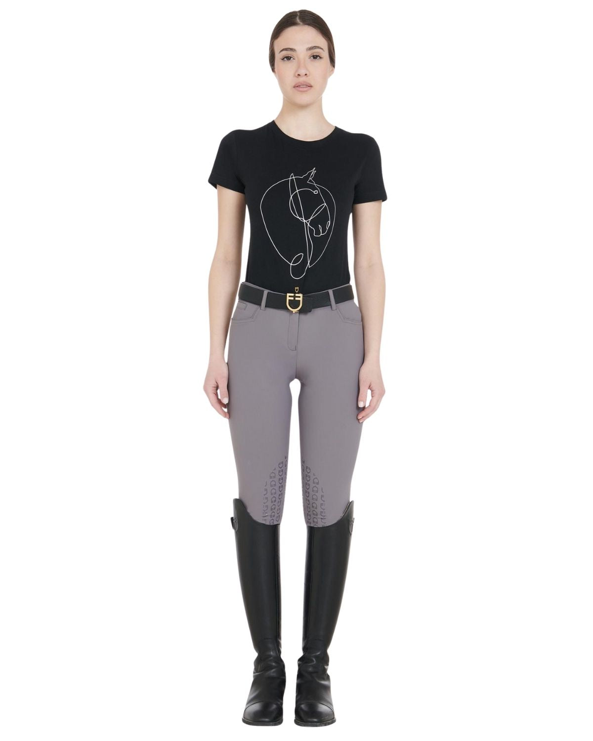 Equestro Women's Latest Generation Summer Breeches Light Grey 005