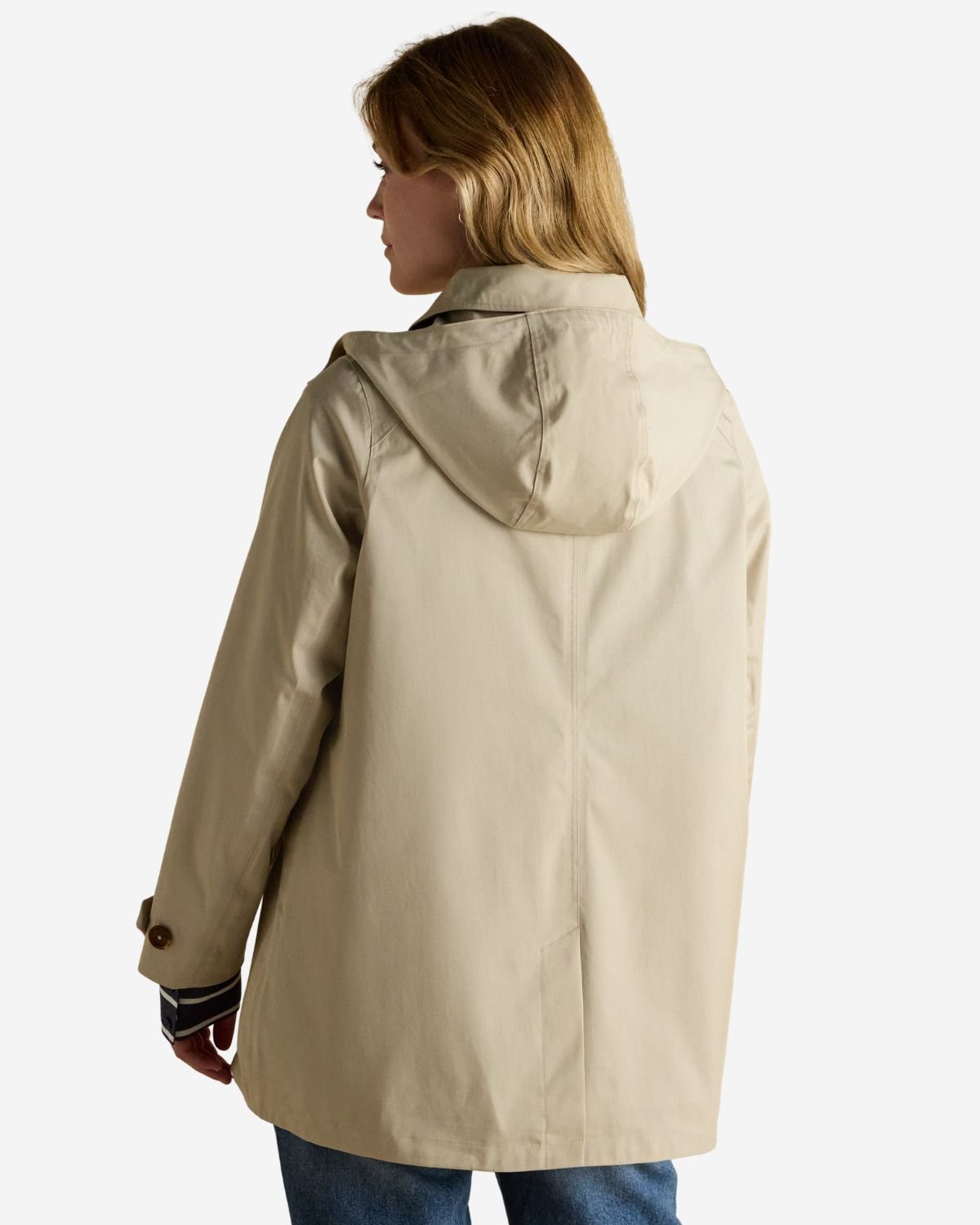 Joules Rainmore Neutral Button Through Waterproof Raincoat | Equiflair