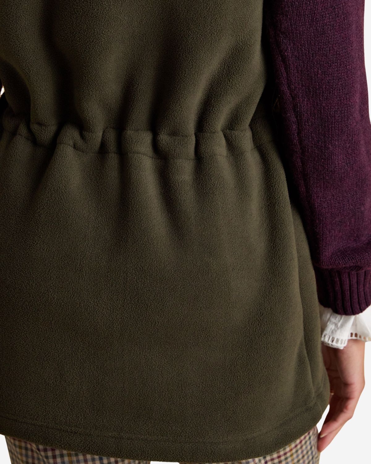 Joules Heritage Khaki Green Longline Fleece Gilet | Equiflair