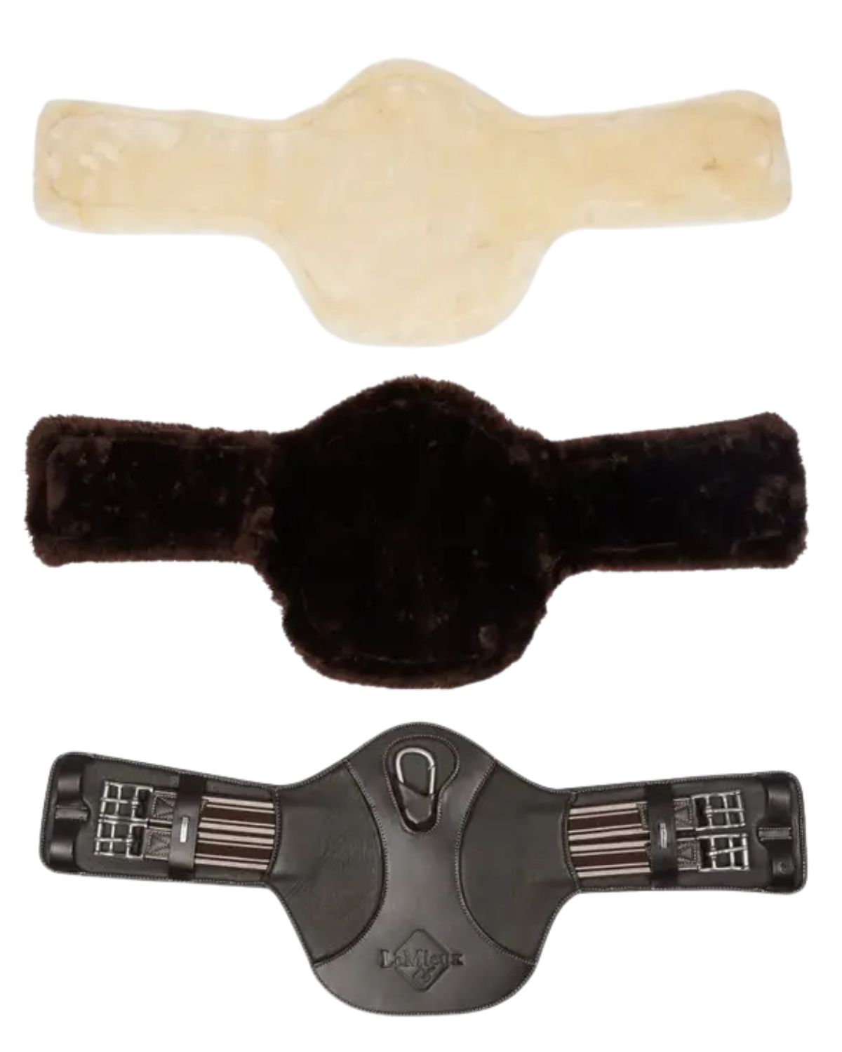 Lemieux Arika Brown Stud Girth: Contoured Horse Riding Girth with Simuwool Lining for Equestrian Comfort & Protection - 75cm