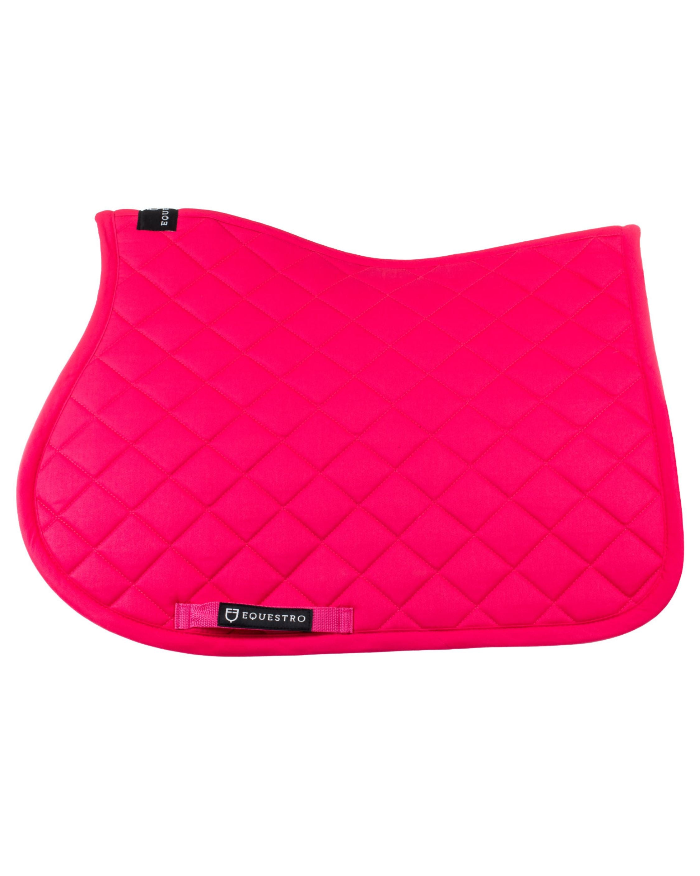 EQUESTRO Cotton Jumping Saddle Pad - Fuchsia Horse Equestrian Riding Gear. Breathable, Comfortable and Anatomical Shape.