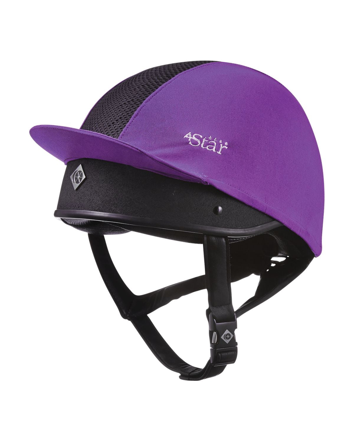 Charles Owen 4Star Purple Equestrian Helmet - Vented Silk Riding Helmet