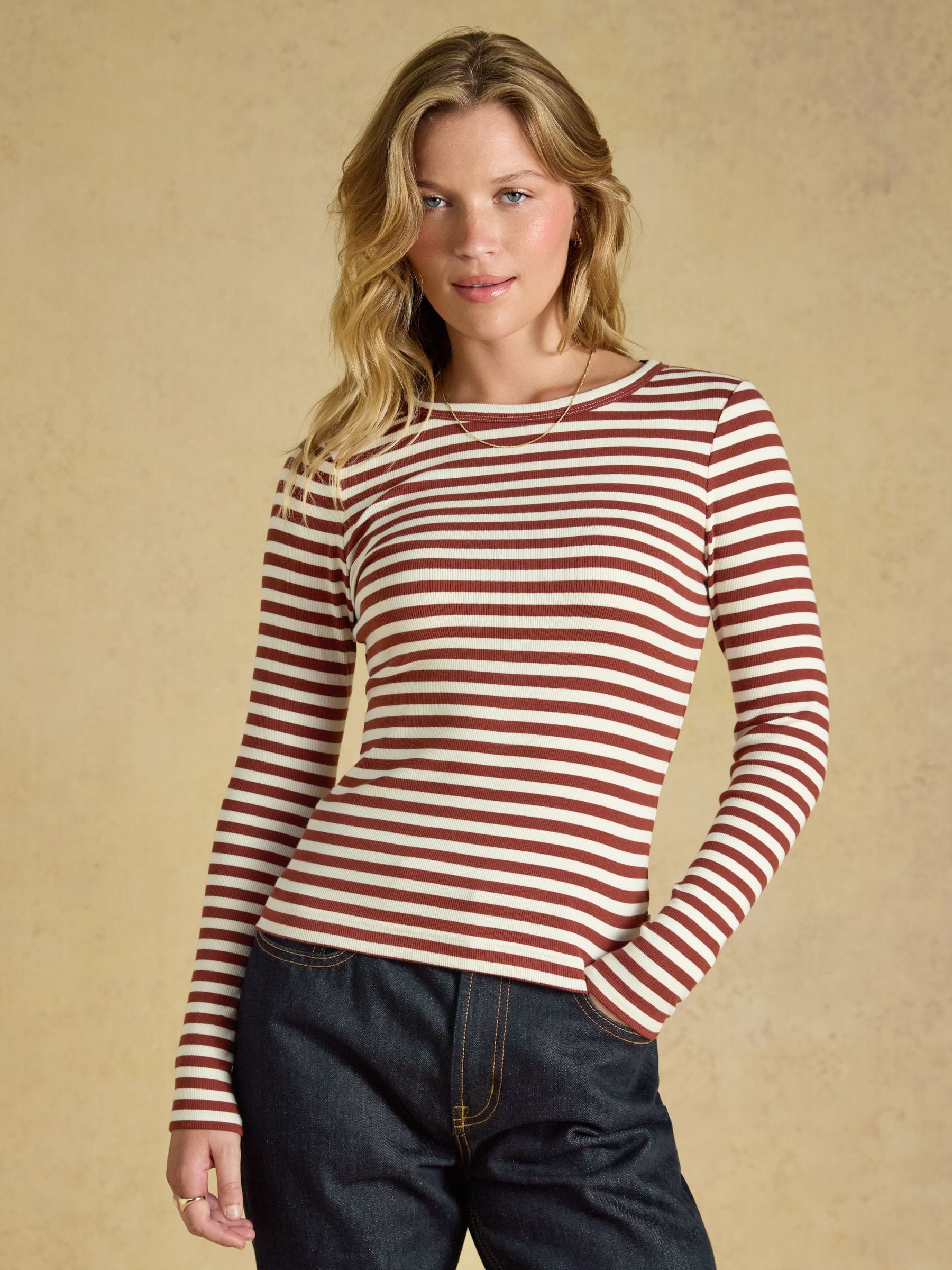 Women's Joules Sophie Ribbed Fitted T-Shirt