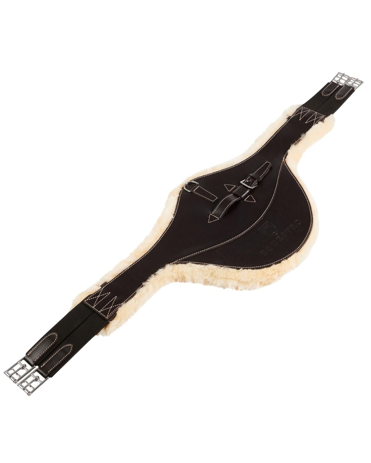 Equestro Jumping Girth With Belly Guard For English Saddle Dark Brown | Equiflair