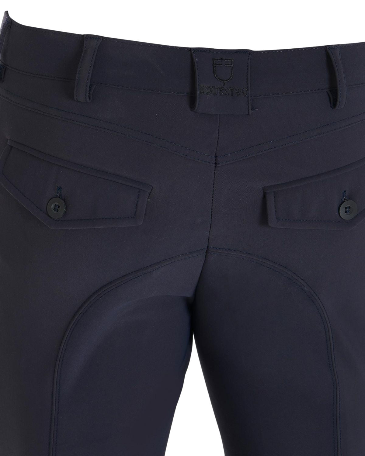Equestro Men's Slim Fit Grip Breeches With Logo Navy Blazer
