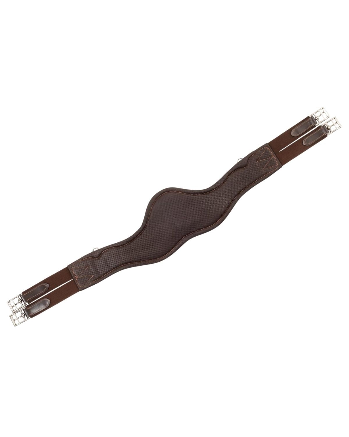 Equestro Shaped Leather Jumping Girth Dark Brown | Equiflair