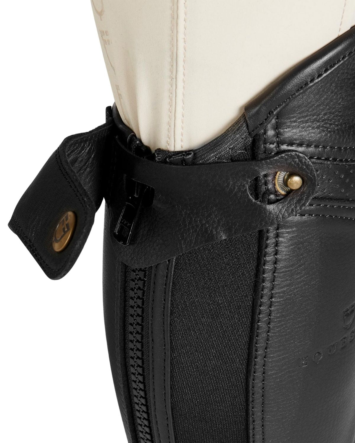 Equestro Unisex Gaiters Perforated Leather Maximum Comfort Black | Equiflair