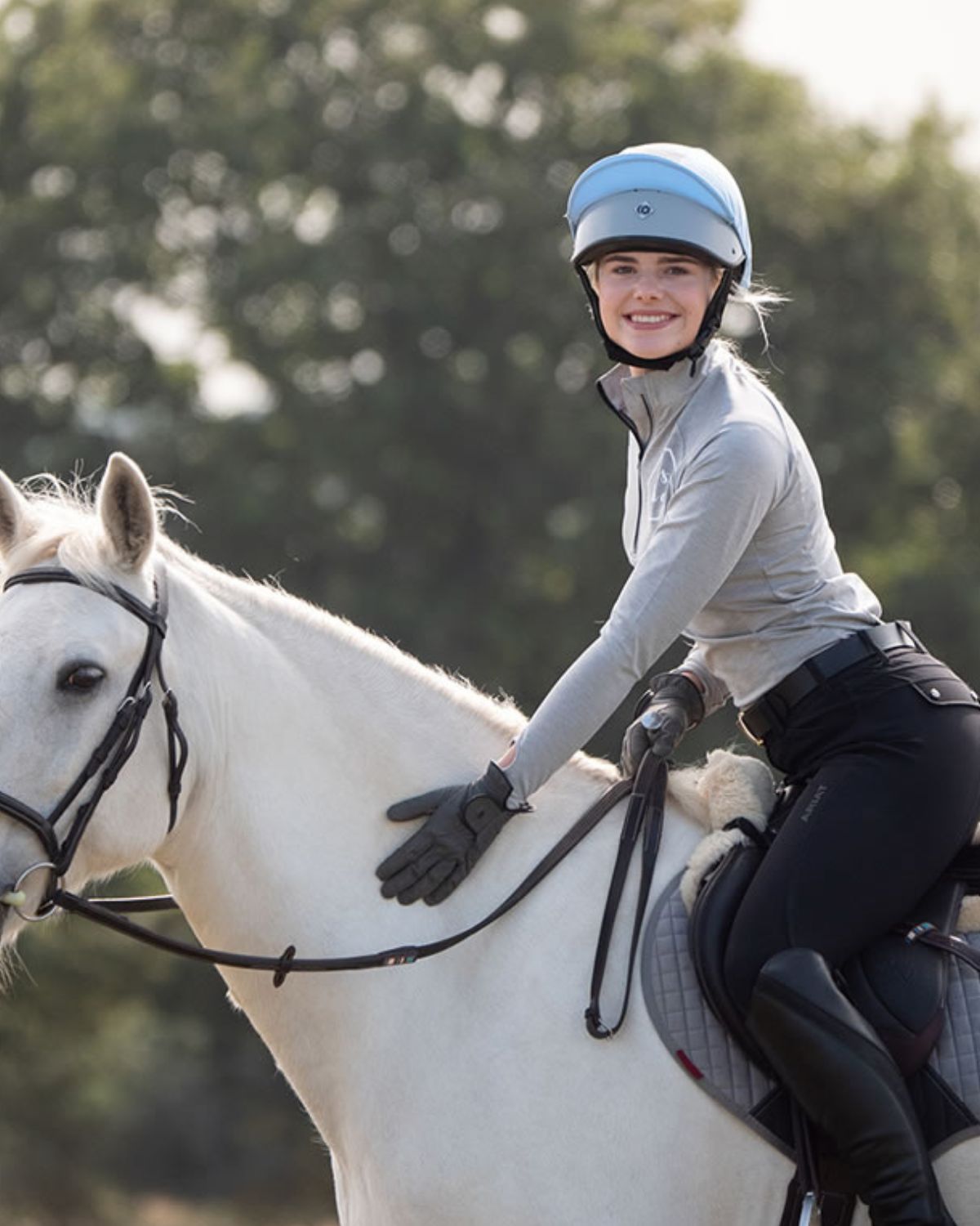 Equestrian Riding Helmet - Charles Owen Esme JS1 Pro, Baby Blue - Shop Now!