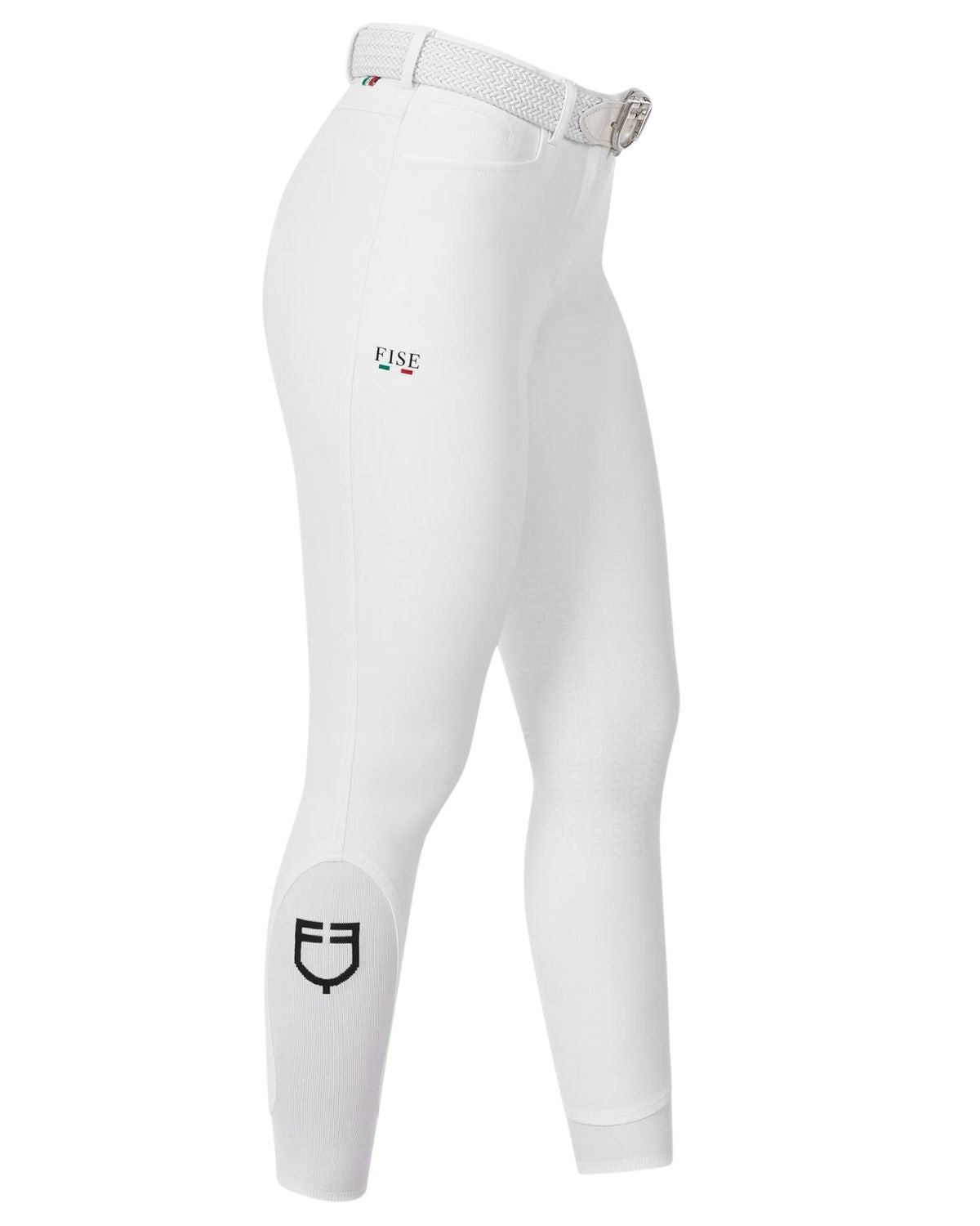 Equestro Women'S Knee Grip Breeches Equestro X Fise White