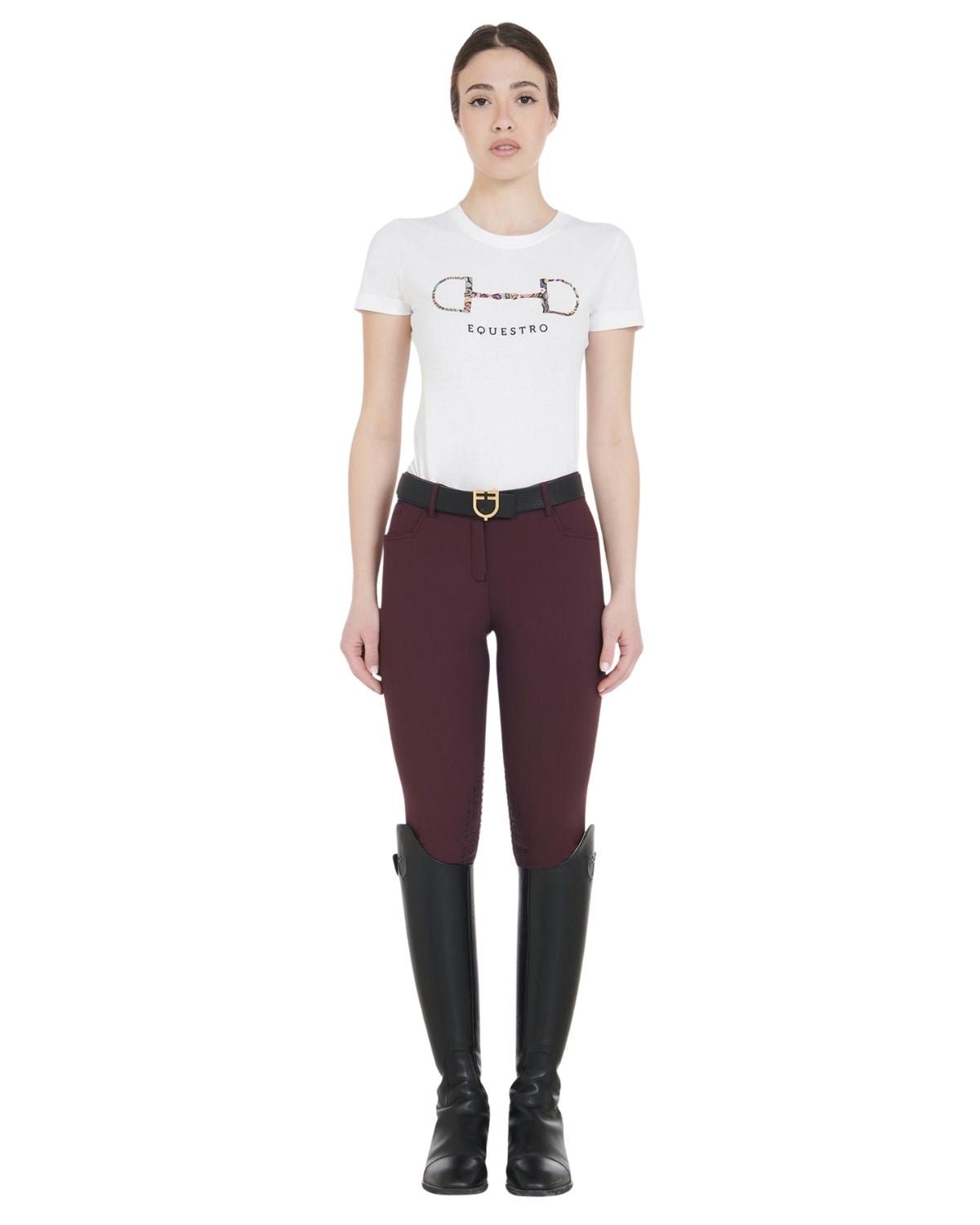 Equestro Women's Latest Generation Summer Breeches Plum | Equiflair