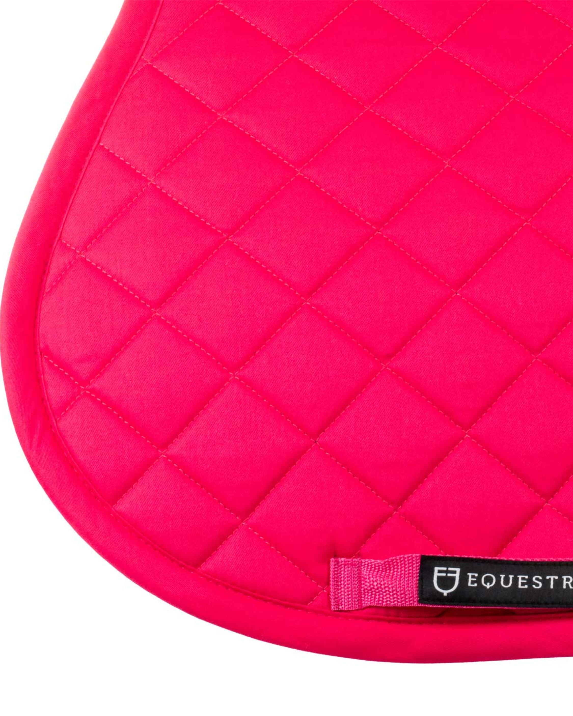 Equestro Fuchsia Pink Jumping Saddle Pad - Contoured Cotton, Breathable, Anatomical Fit