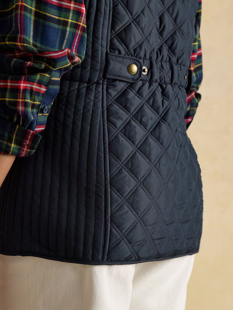 Joules Minx Showerproof Diamond Quilted Gilet Navy