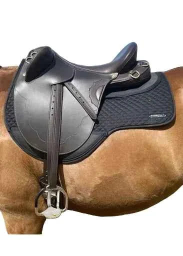 ThinLine Cotton Endurance Drop Rigging Saddle Pad Black - Equestrian Horse Riding Comfort & Shock Absorption
