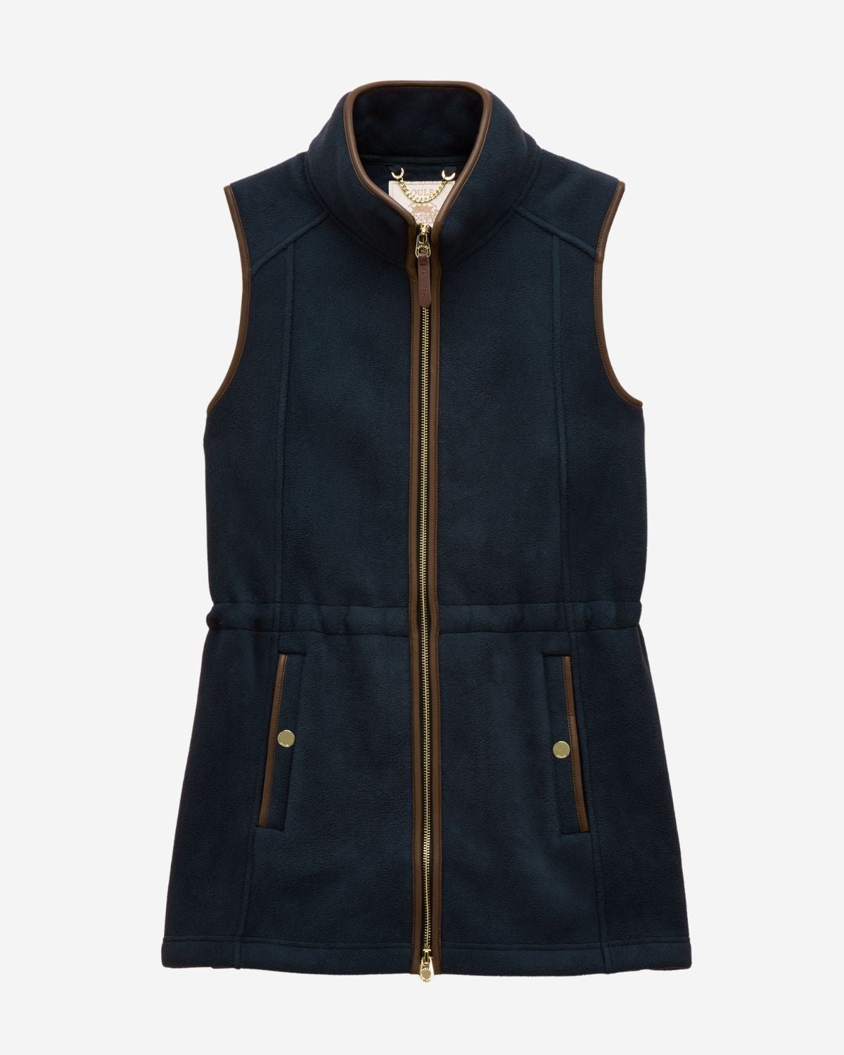 Joules Heritage Navy Blue Longline Fleece Gilet | Equiflair