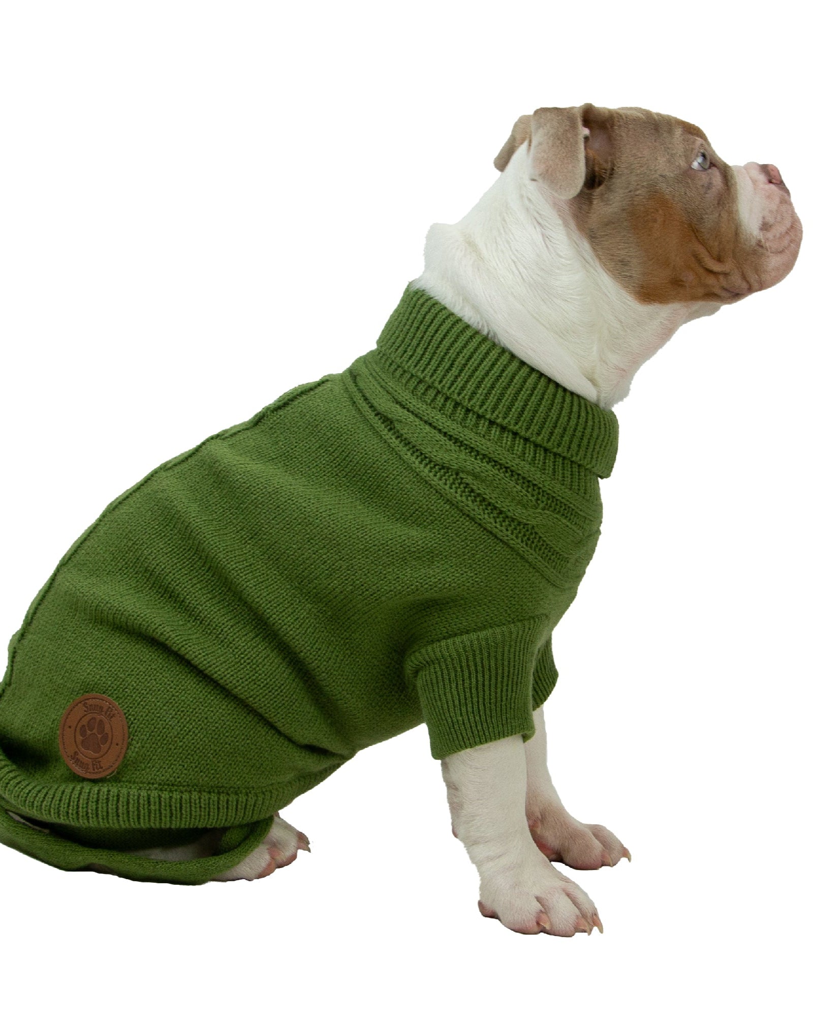 Ancol Cable Knit Jumper Green Dog Coat