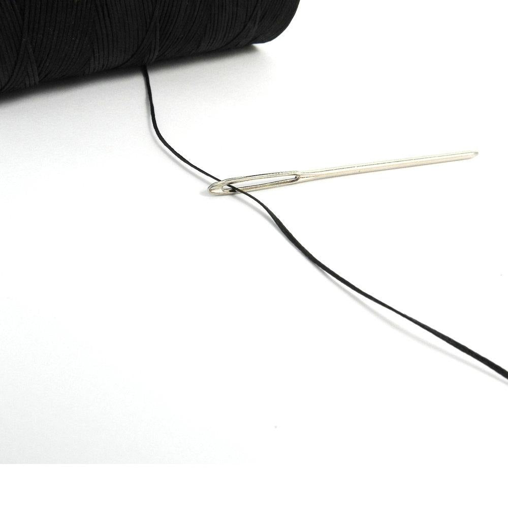 Black Waxed Plaiting Thread and Sewing Needle - Horse Mane & Tail Braiding