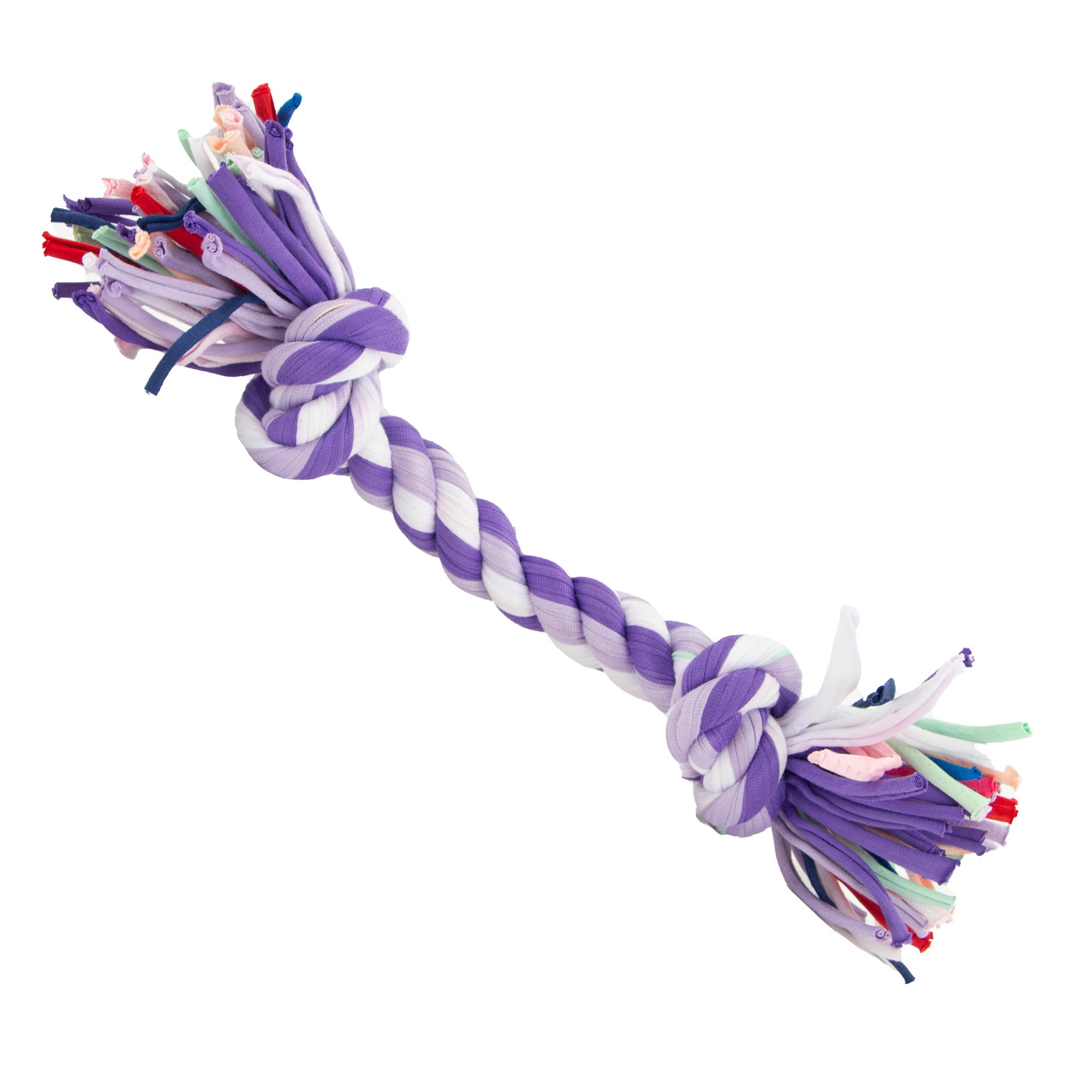 Ancol Playtime Purple & Multicolor Rope Dog Toy - Tug, Chew & Fetch Fun!