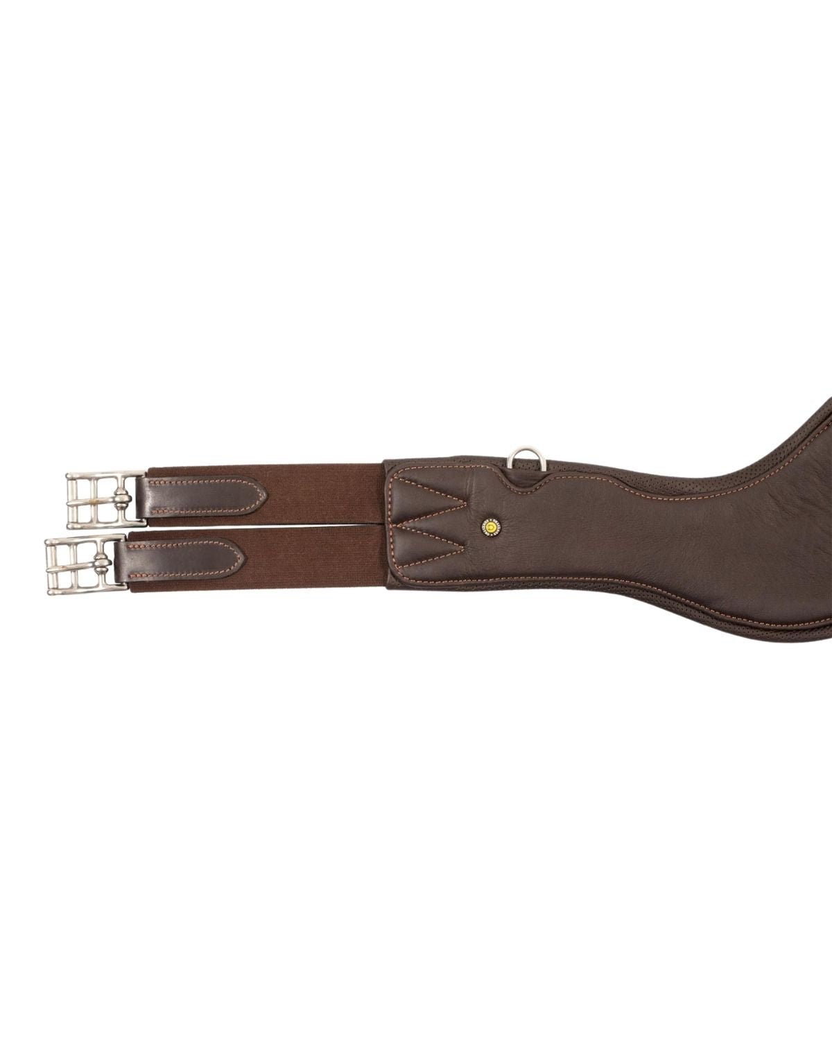 Equestro Shaped Leather Jumping Girth Dark Brown | Equiflair