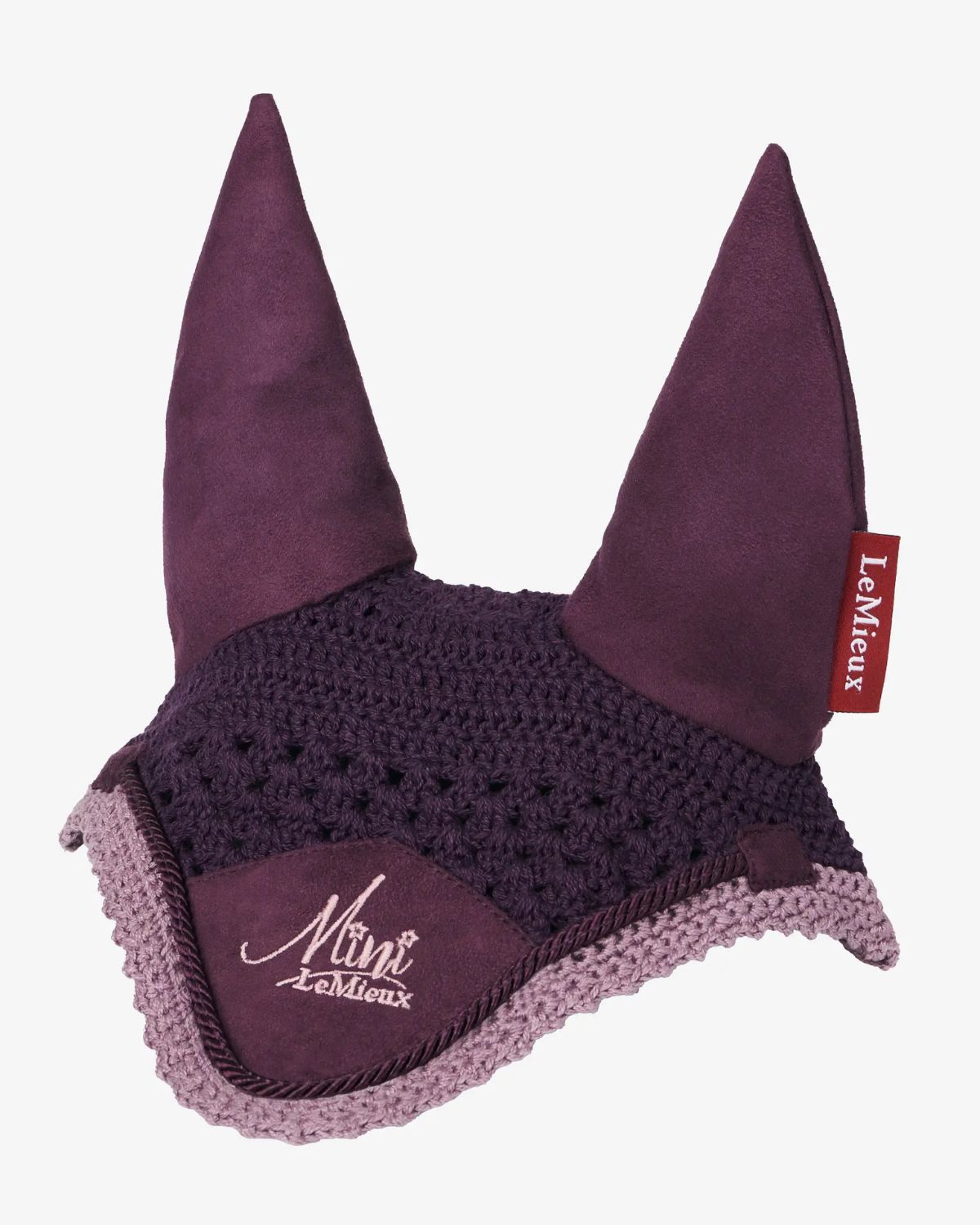 LEMIEUX MINI FLY HOOD FIG: Purple Pony Fly Mask - Handcrafted Equestrian Protection