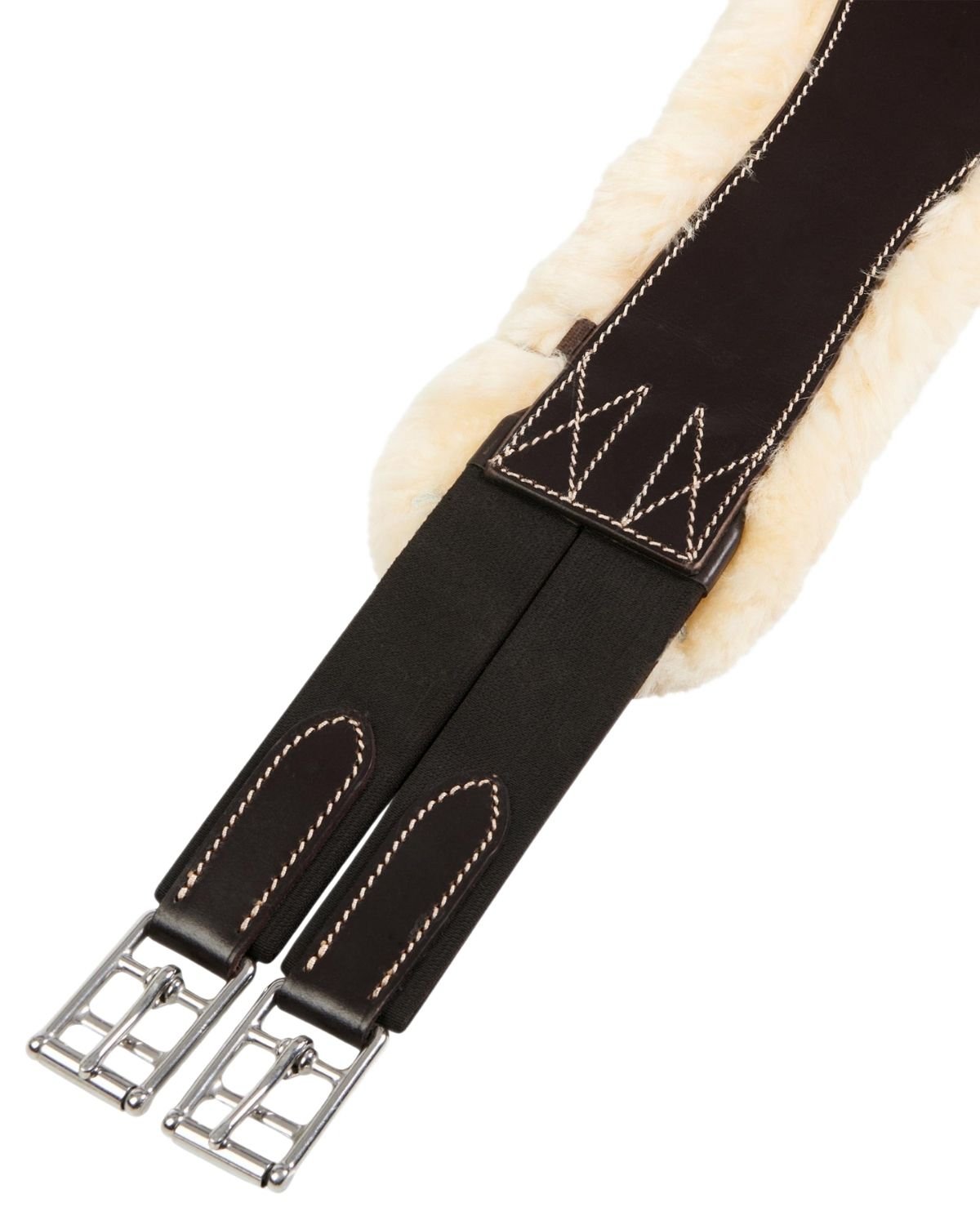 Equestro Jumping Girth With Belly Guard For English Saddle Dark Brown | Equiflair