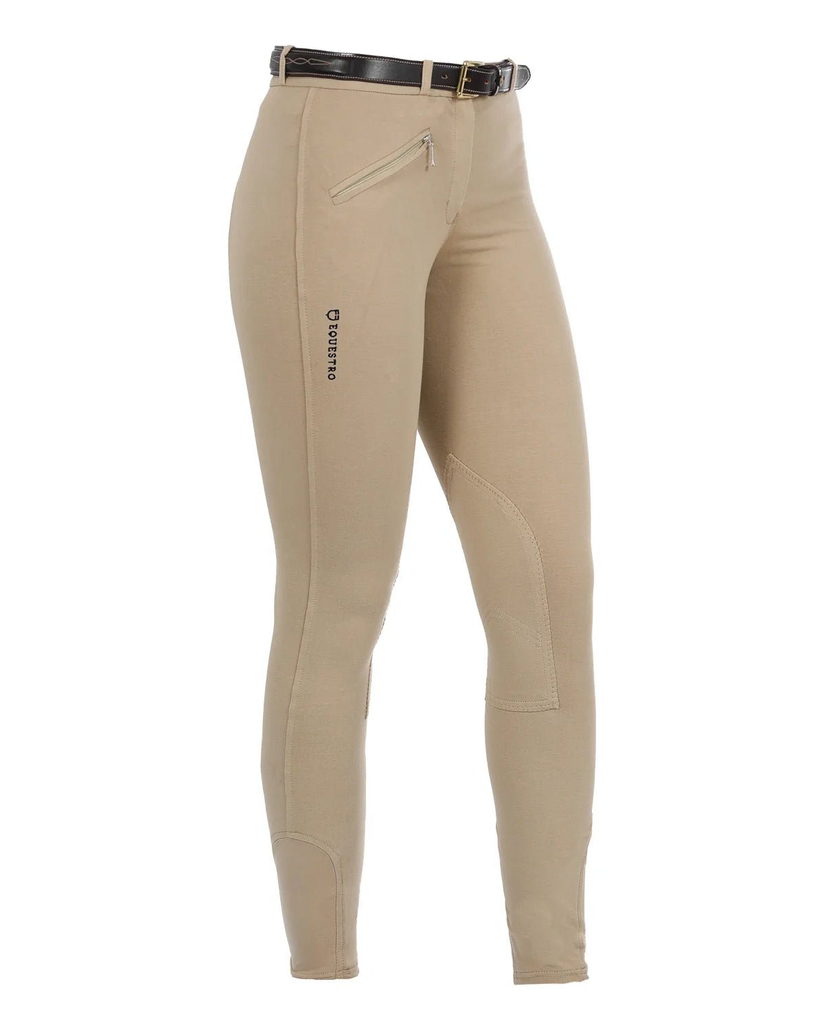 Equestro Selene Model Woman Breeches In Stretch Cotton Beige | Equiflair