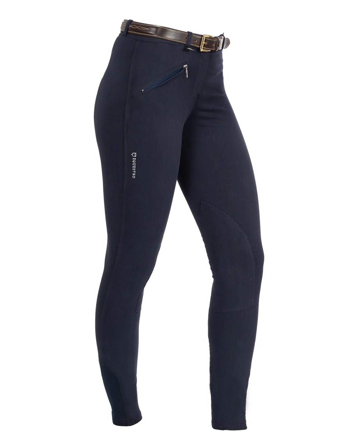 Equestro Selene Model Woman Breeches In Stretch Cotton Navy | Equiflair
