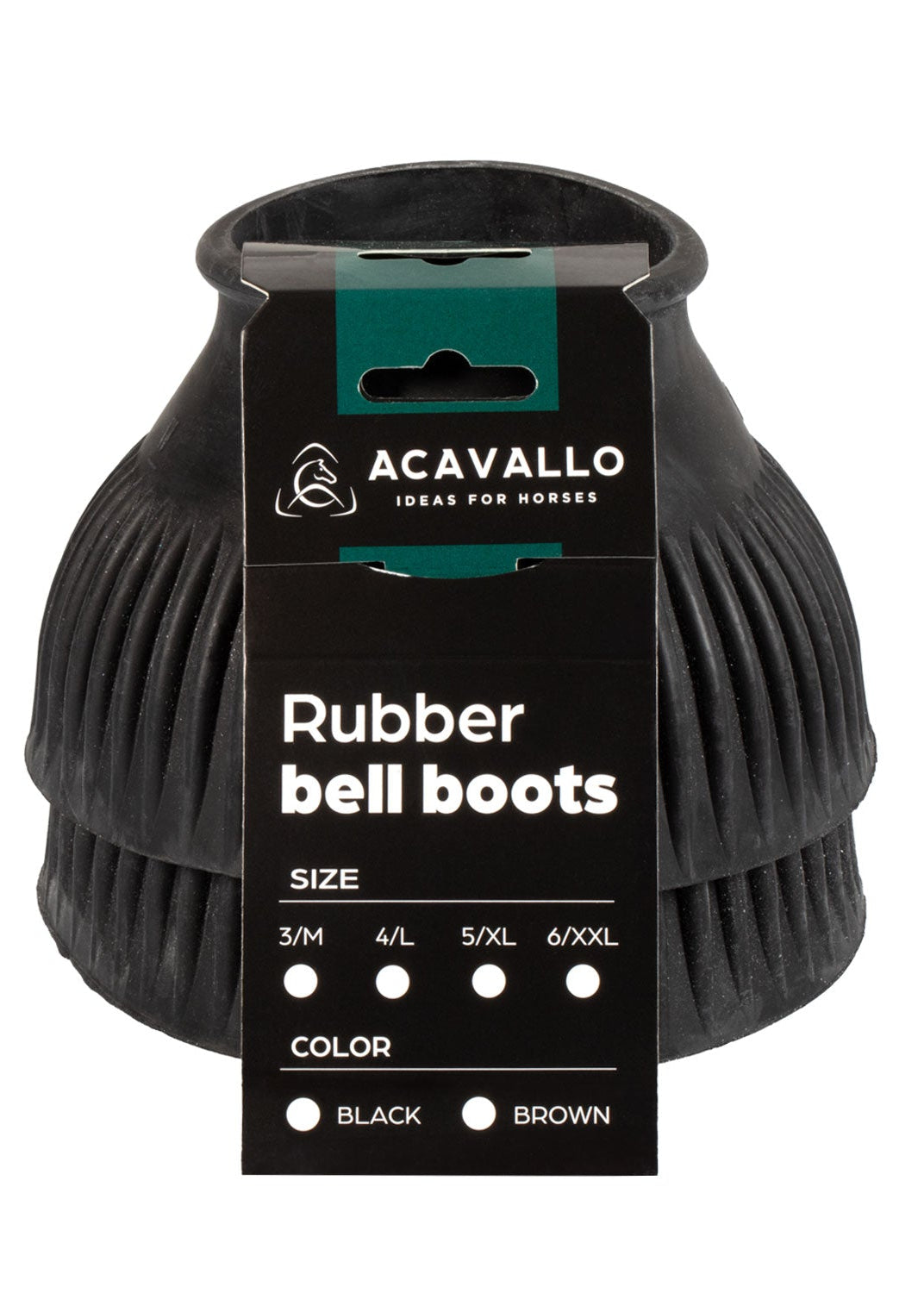 Acavallo Rubber Bell Boots With Logo (Sold In Pairs) Black