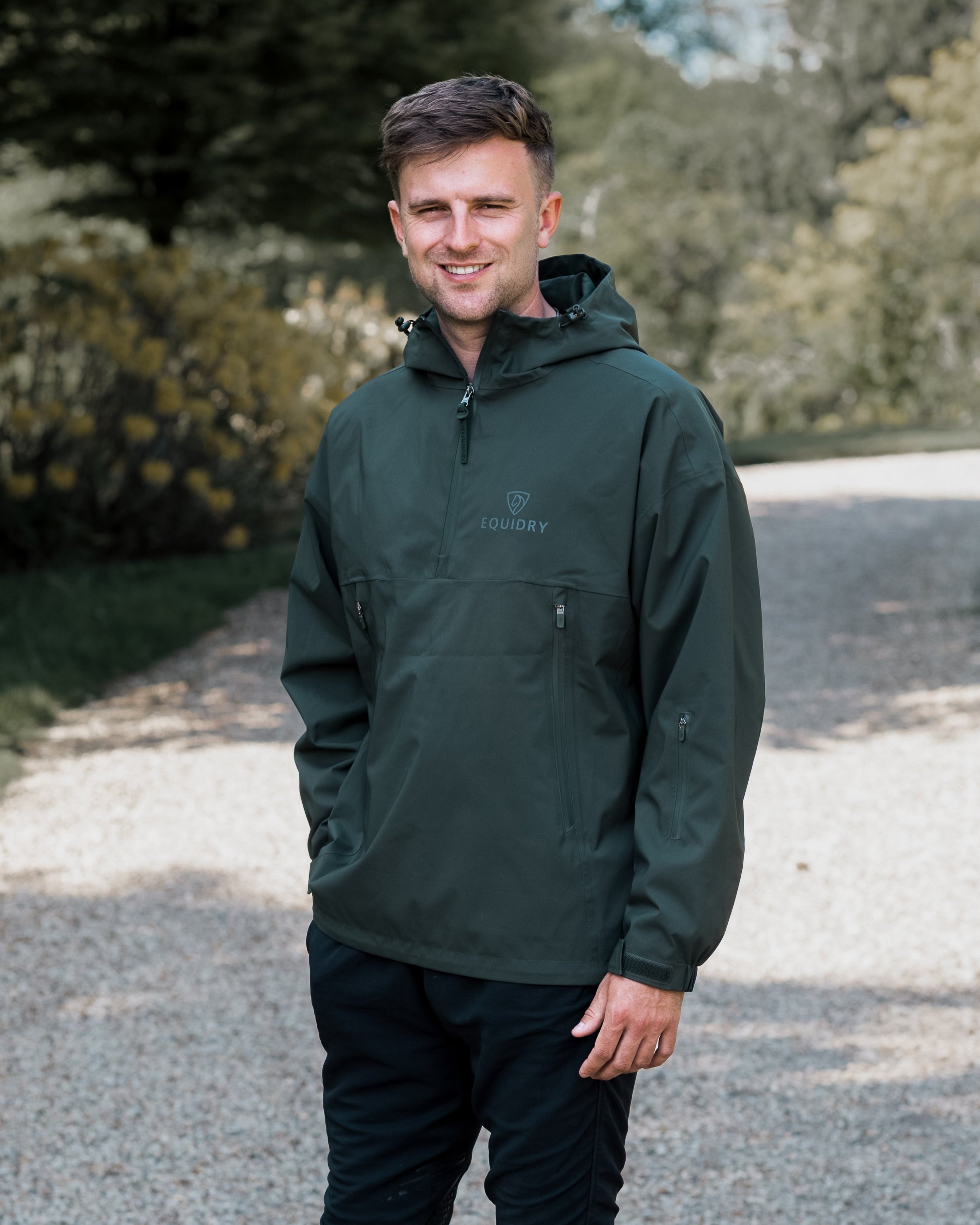 EQUIDRY Men's Storm Smock Black Forest Green