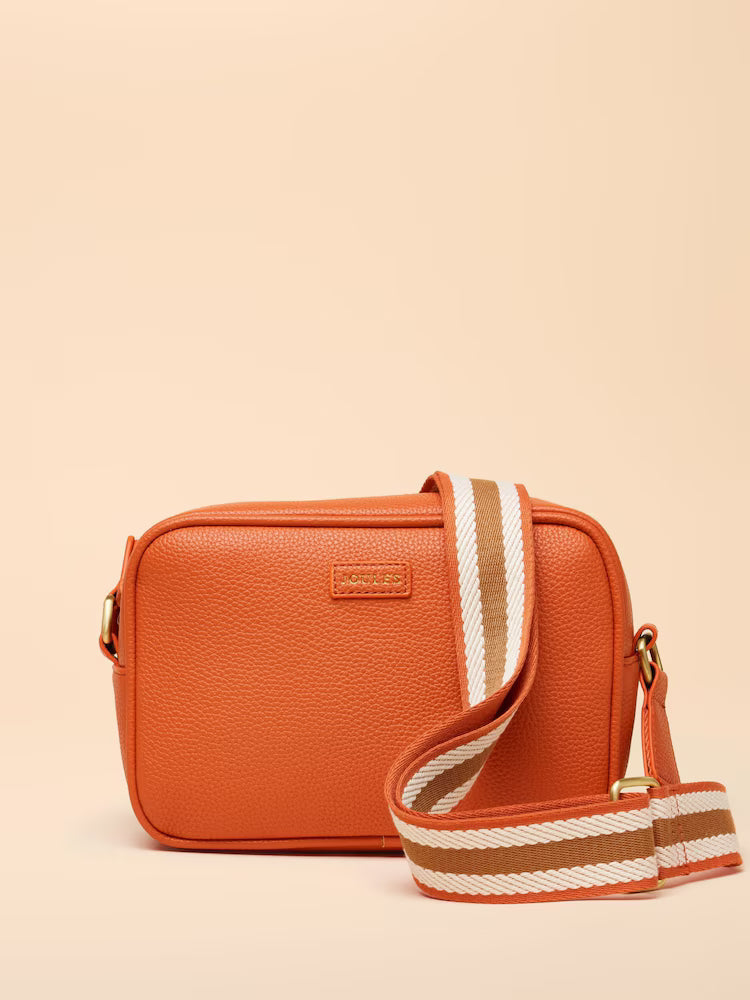JOULES TRENT ORANGE CROSS BODY BAG from Equiflair: Stylish Orange Bag with Striped Strap