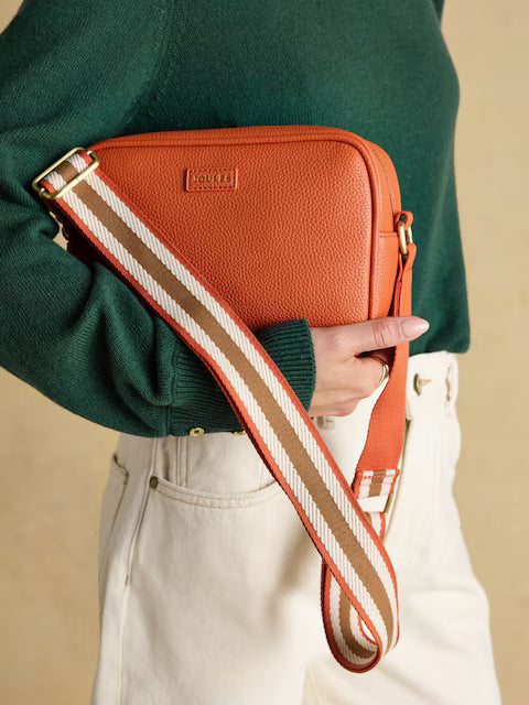 Joules Trent Orange Cross Body Bag | Stylish Women's Handbag with Striped Strap - Equiflair