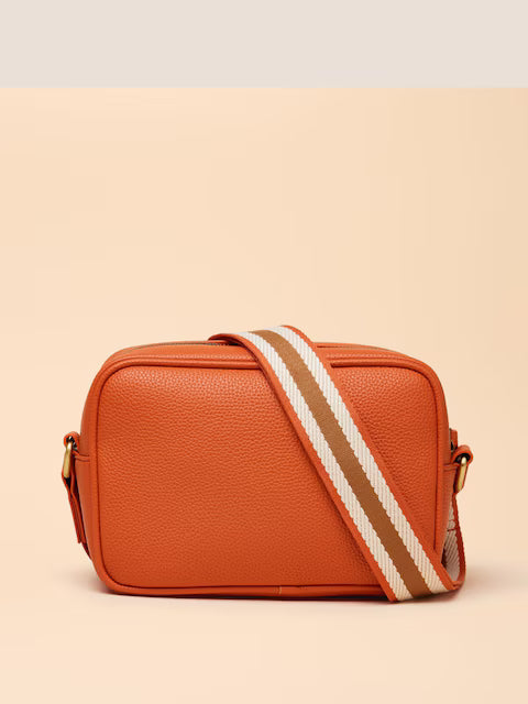 Joules Trent Orange Cross Body Bag | Stylish Women's Orange Handbag with Striped Strap | Equiflair