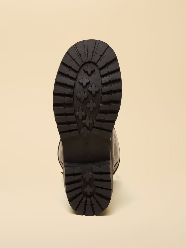 Joules Wistow Black/Gold Printed Adjustable Mid Calf Wellies