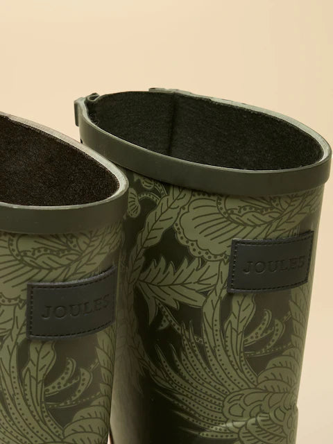 JOULES WISTOW Khaki Green Printed Mid Calf Wellies | Adjustable, Waterproof Wellies from Equiflair