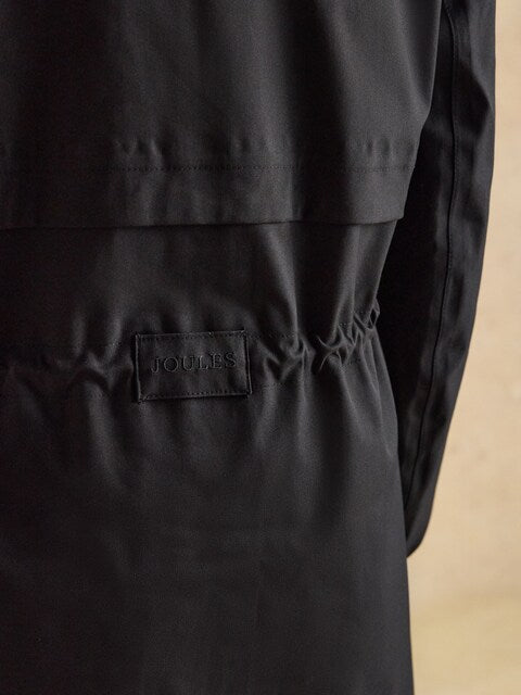 Joules Elbridge Black Waterproof Coat with Hood - Ladies Waterproof Jacket
