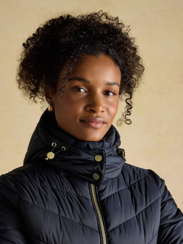 Joules Pembury Navy Showerproof Longline Padded Coat with Hood