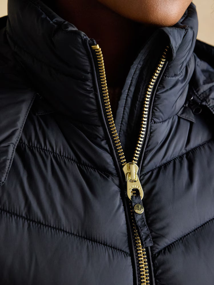 Joules Pembury Navy Showerproof Longline Padded Coat with Hood