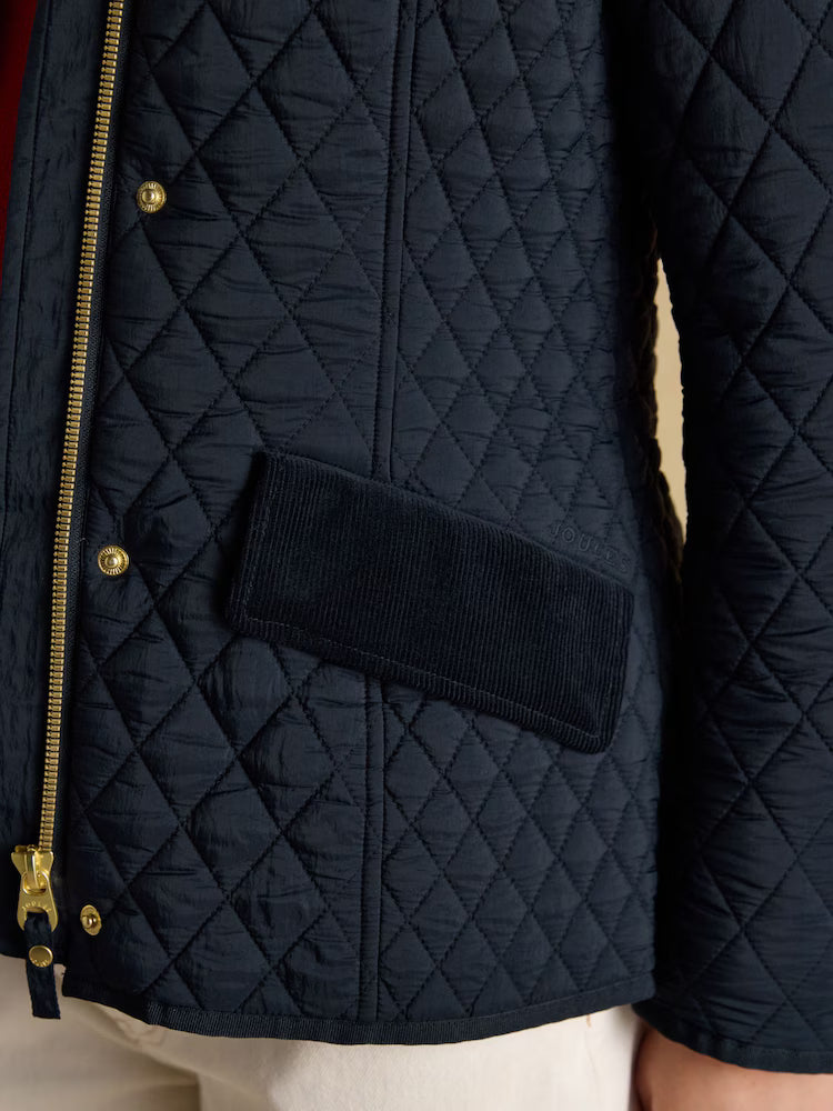 Joules Highclere Showerproof Diamond Quilted Jacket Navy