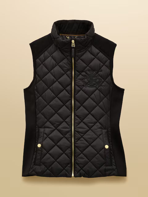 Joules Braemar Luxe Black Showerproof Diamond Quilted Gilet