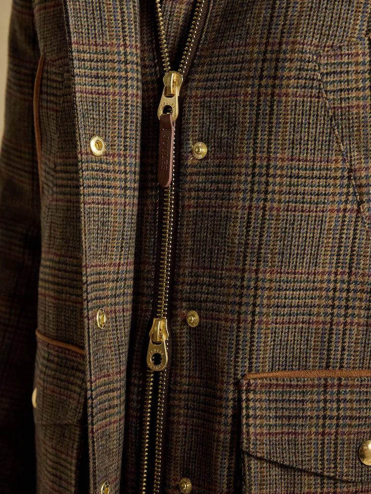 Joules Contemporary Brown Check Tweed Fieldcoat