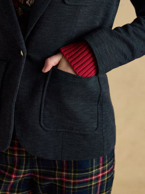 Joules Albury Navy Cotton Rich Blazer