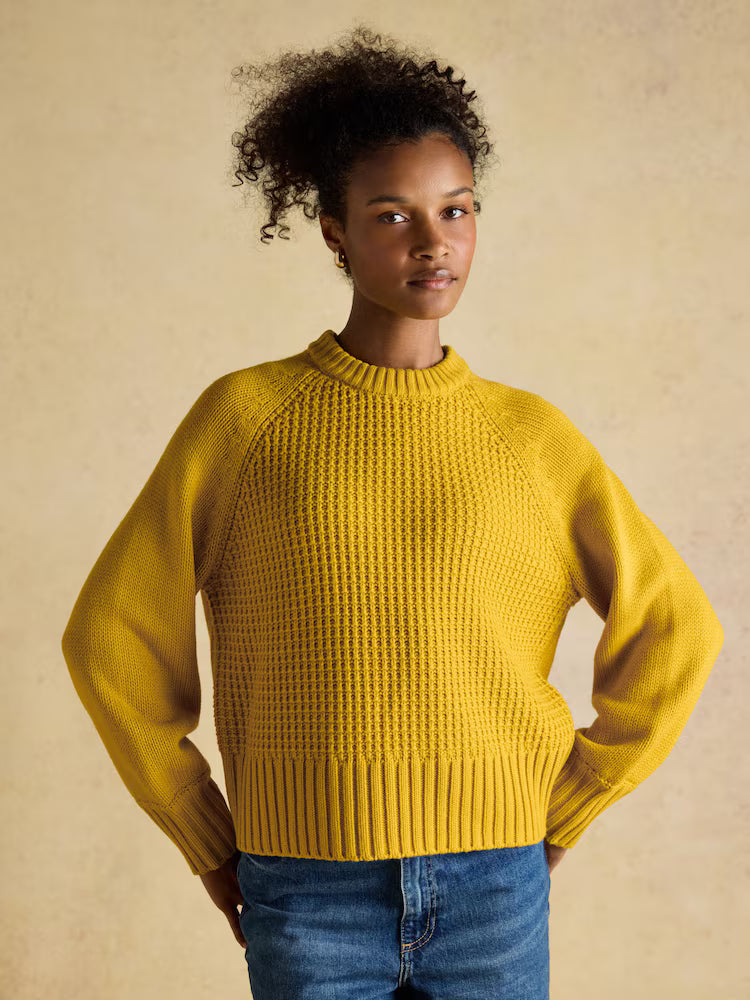 Joules Cary Yellow Knitted Jumper with Detachable Roll Neck