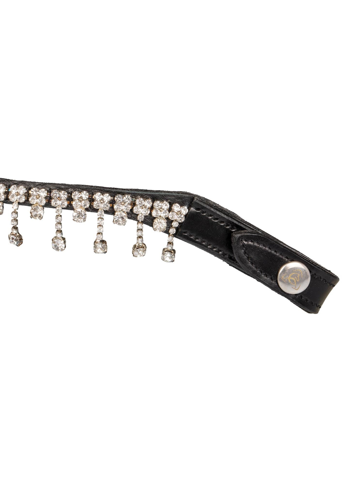 Acavallo Queen Browband Calfskin & Crystals Black