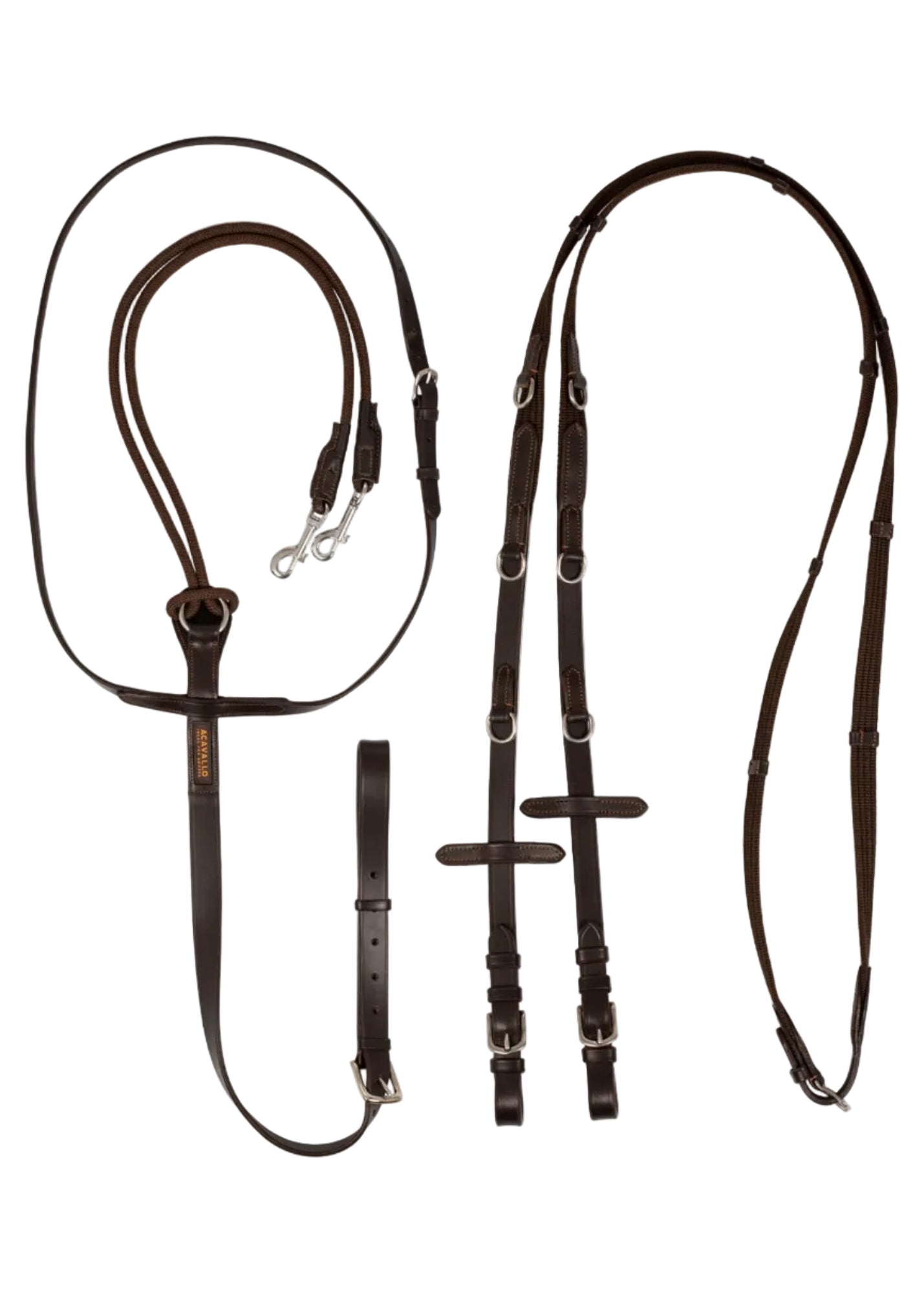 Acavallo Thiedemann Reins Tubular Nylon Dark Brown