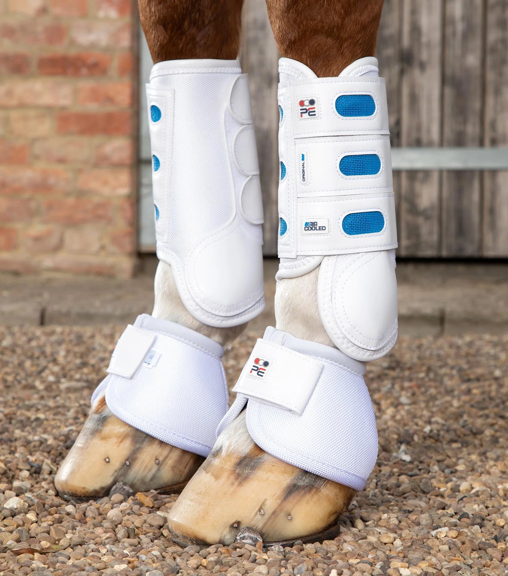 Premier Equine Air Cooled White Eventing Boots - Horse Leg Protection