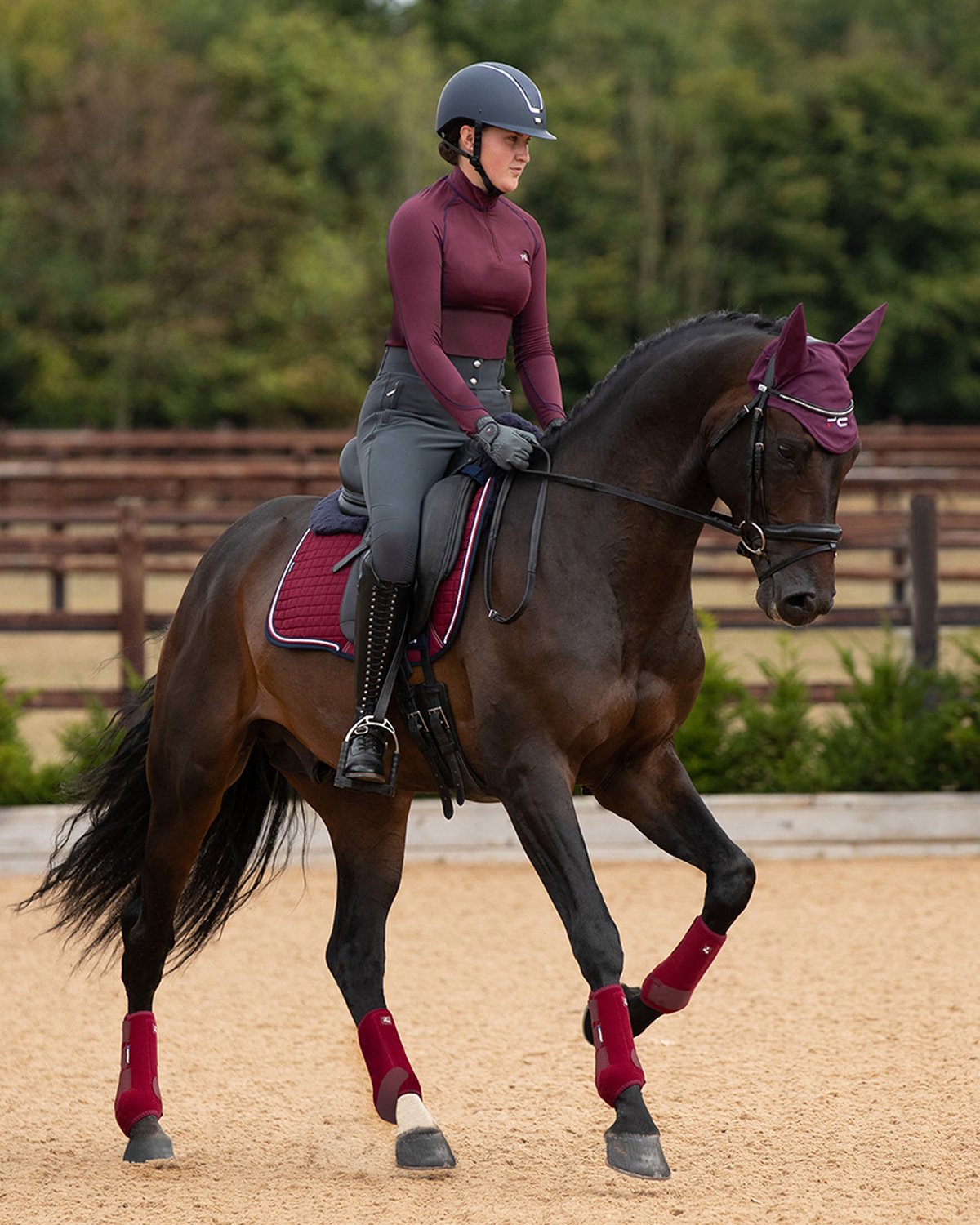 PREMIER EQUINE Air-Tech Sports Medicine Boots Burgundy: Breathable & Protective Equestrian Boots