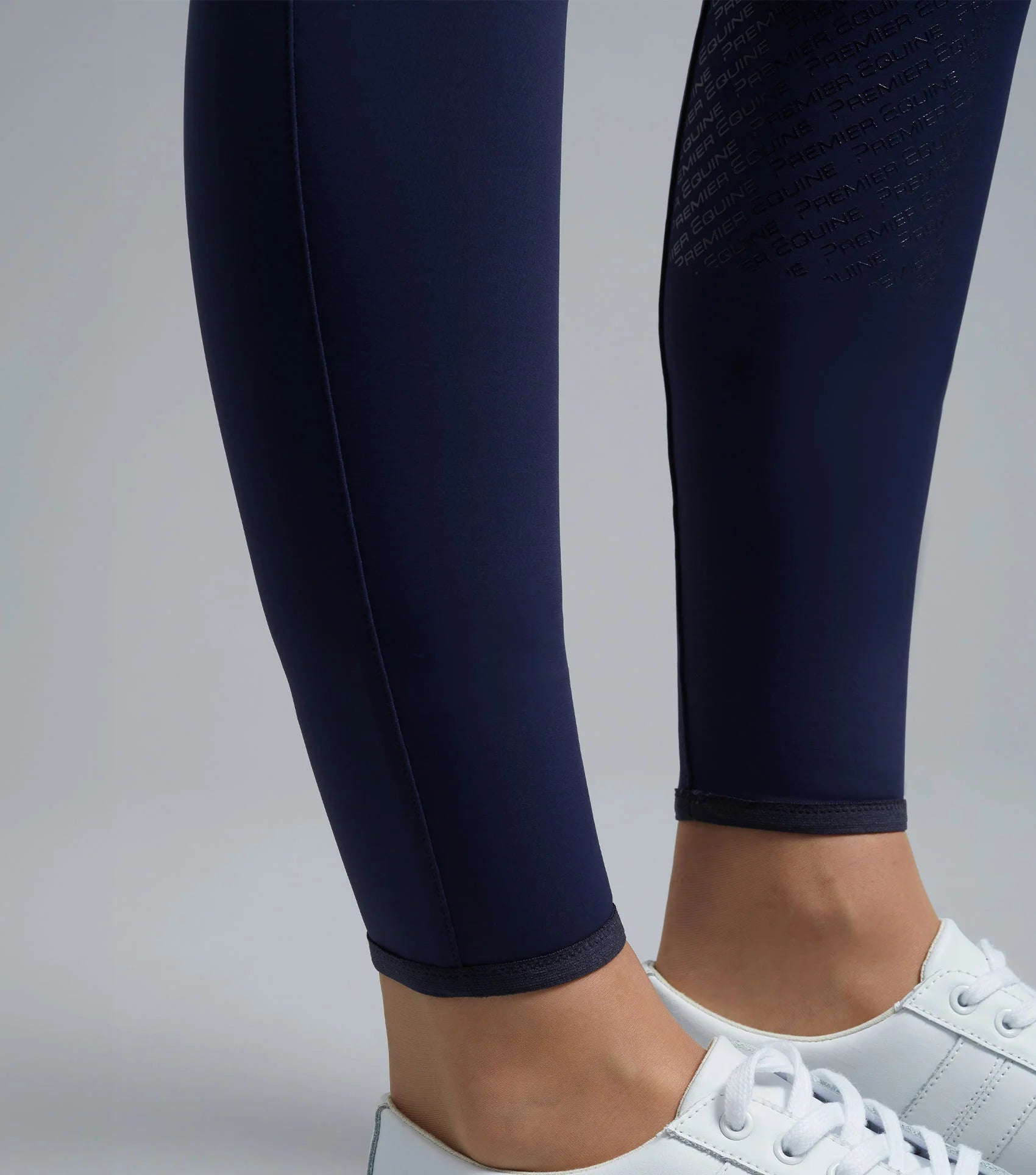 Premier Equine Aporia Glenmore Navy Riding Tights: Ladies Legwear, White Sneakers