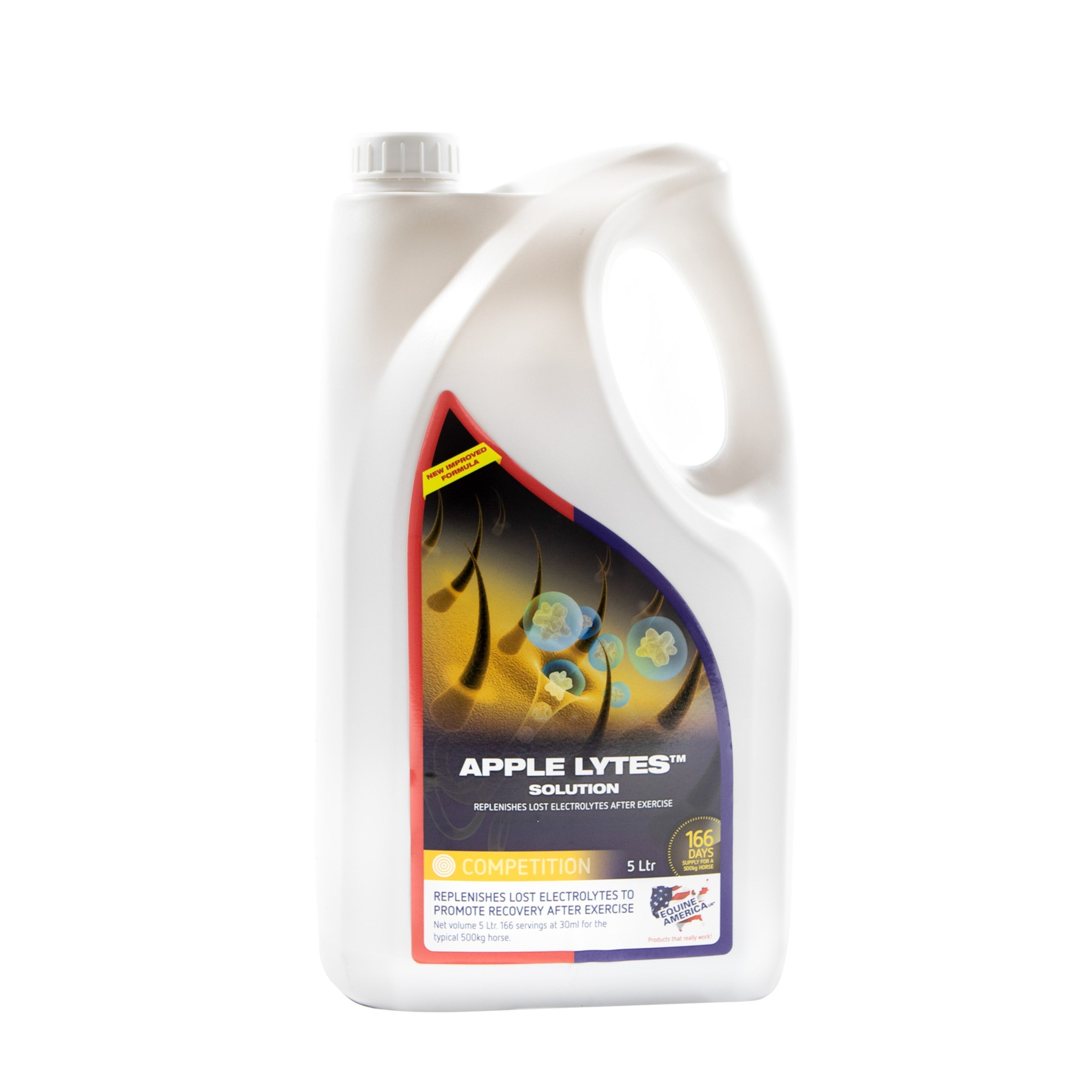 Equine America Apple Lytes Solution 5L for Horse Electrolyte Recovery