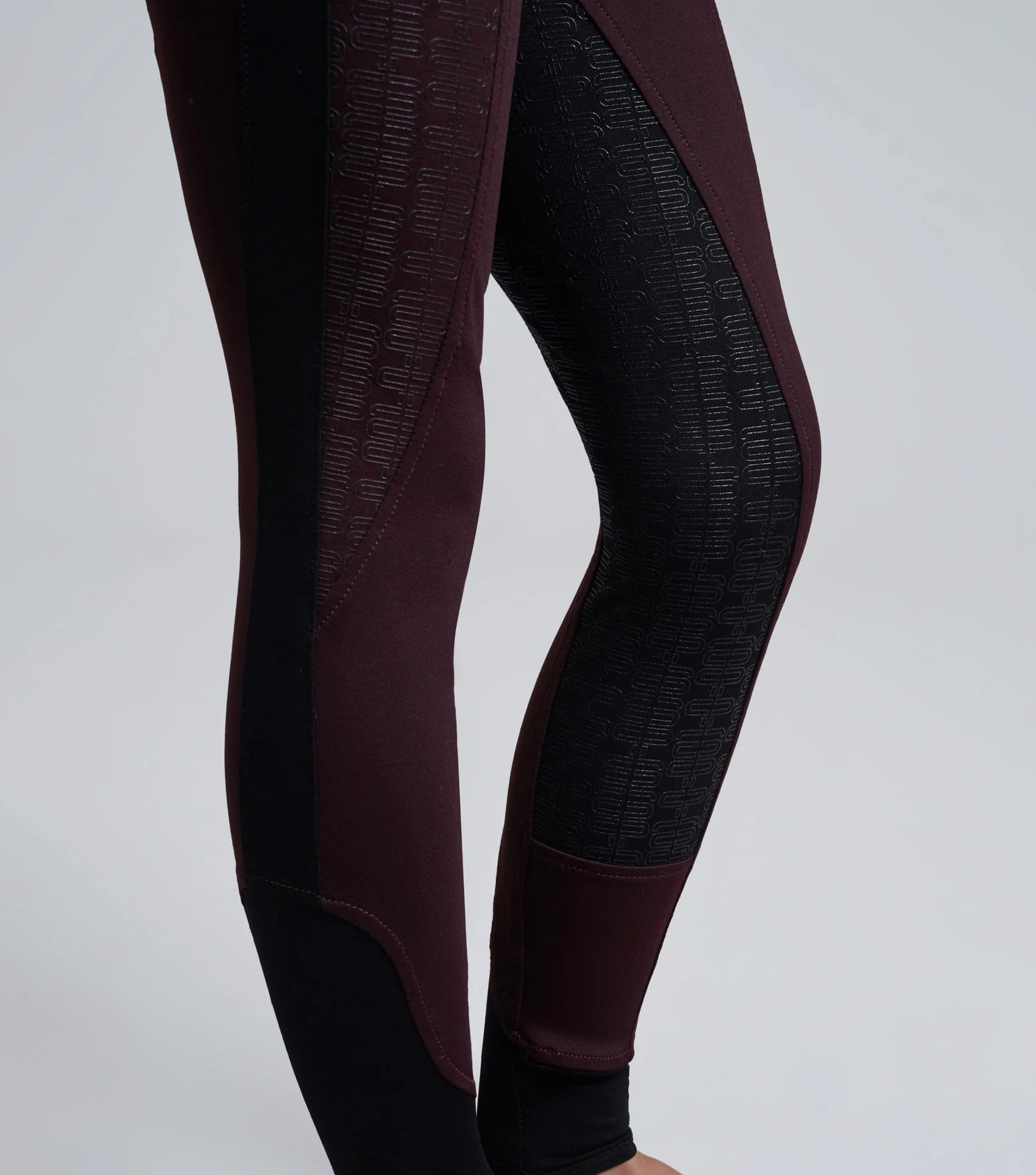 Premier Equine Girls Wine Riding Tights - Gel Full Seat Pull On Breeches, Equestrian Apparel, Kids Riding Pants