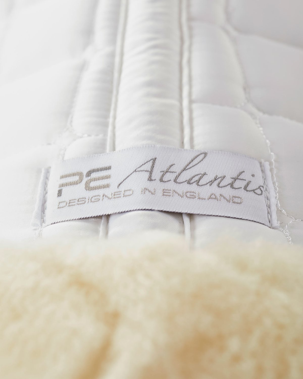 Premier Equine Atlantis Saddle Pad - White & Natural Wool - GP/Jump Square - Designed in England